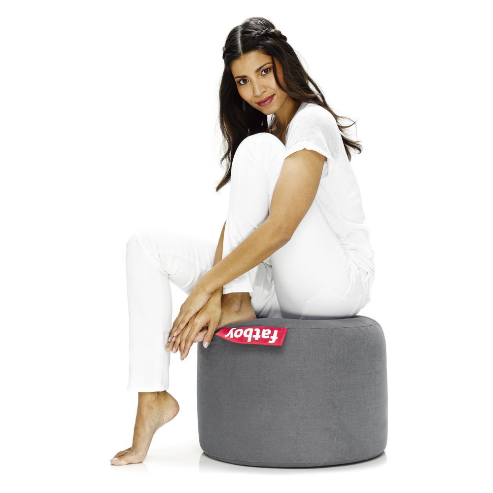Fatboy Point Stonewashed Bean Bag Chair - Large Grey Oversized Comfortable Lounge Seat for Living Room, Bedroom, or Game Room - Perfect for Relaxing, Reading & Movie Nights