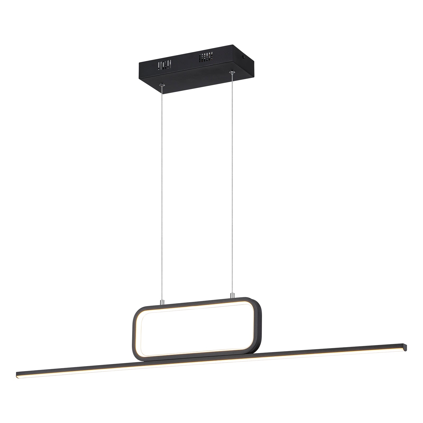 Glowlings 2-Light Modern 38-Inch Wide Integrated LED Linear Pendant Light for Kitchen Island - Dimmable Hanging Fixture for Dining Room, Bar Counter & Home Decor