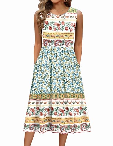 Blue Yellow Ethnic Print