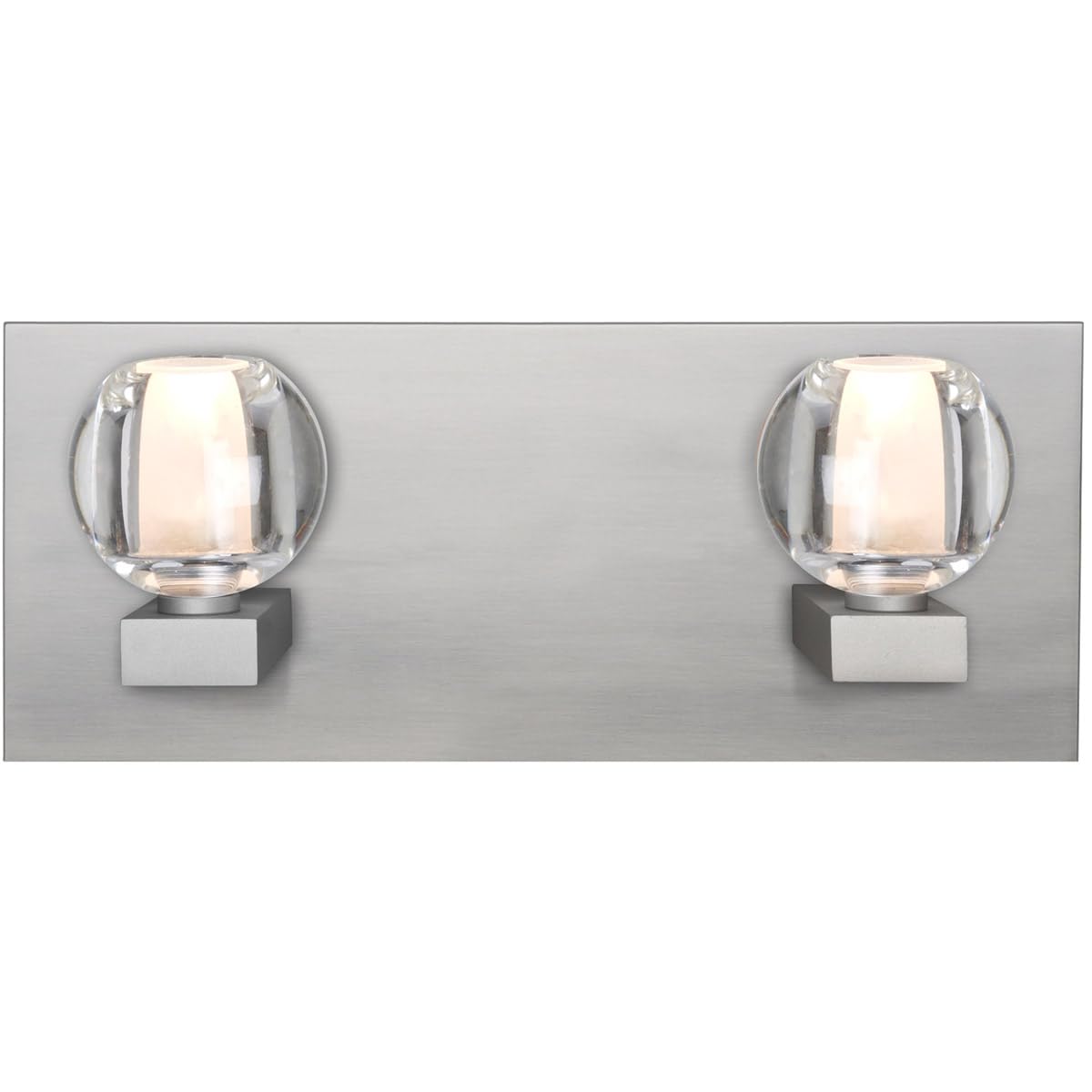 Boca 2-Light Vanity Light Fixture in Satin Nickel Finish - Perfect for Bathroom, Bedroom, and Dressing Room Lighting