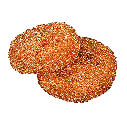 Premium Copper Scrubber Pad for Pots & Pans - Heavy Duty Cleaning Scourer for Stubborn Stains - Safe for Non-Stick Cookware - Perfect for Kitchen, BBQ Grill & Outdoor Camping Cookware