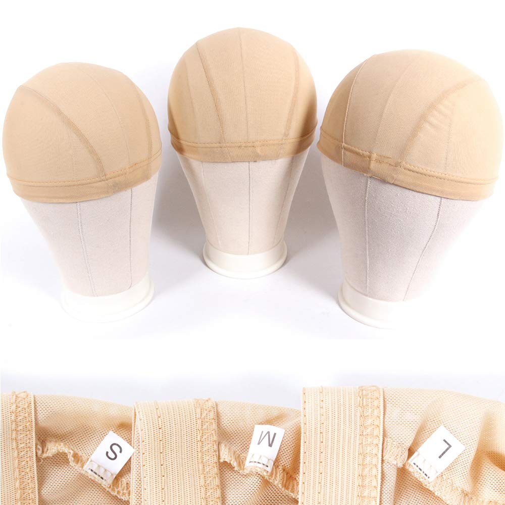 Breathable Beige Wig Caps 6-Pack for Wig Making & Styling