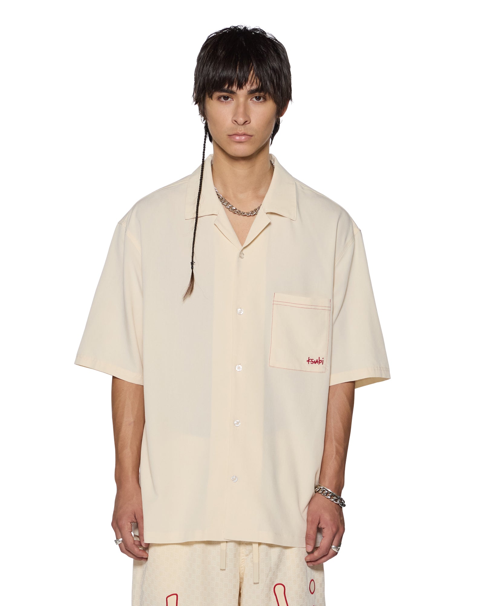 1999 Vintage Diner Style Short Sleeve Shirt in Ecru - Retro Casual Wear for Men & Women | Perfect for Diner Outings, Themed Parties & Everyday Fashion