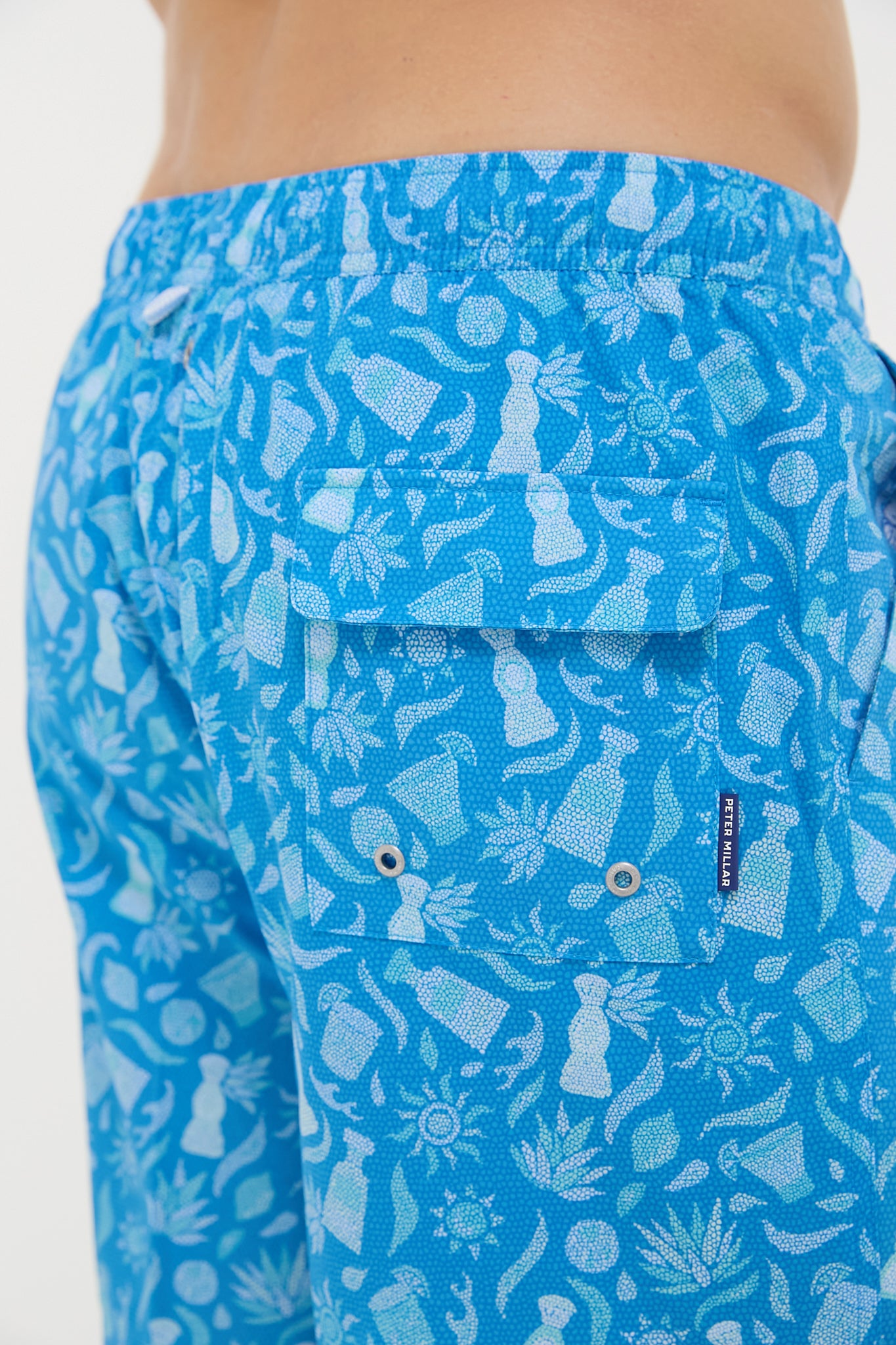 Blue Macaw Saltwater Spirits Swim Trunks for Men - Quick Dry Beach Shorts with Pockets, Perfect for Swimming, Surfing & Summer Vacations