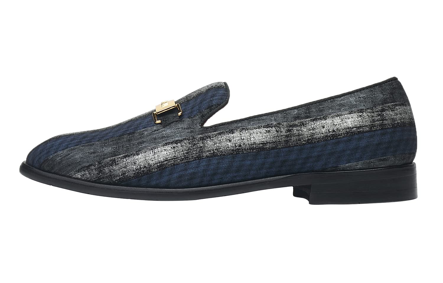 ELANROMAN Men's Gold Buckle Loafers - Comfortable Slip-On Dress Shoes for Wedding, Party & Business Casual | Premium Penny Loafers for Formal & Everyday Wear