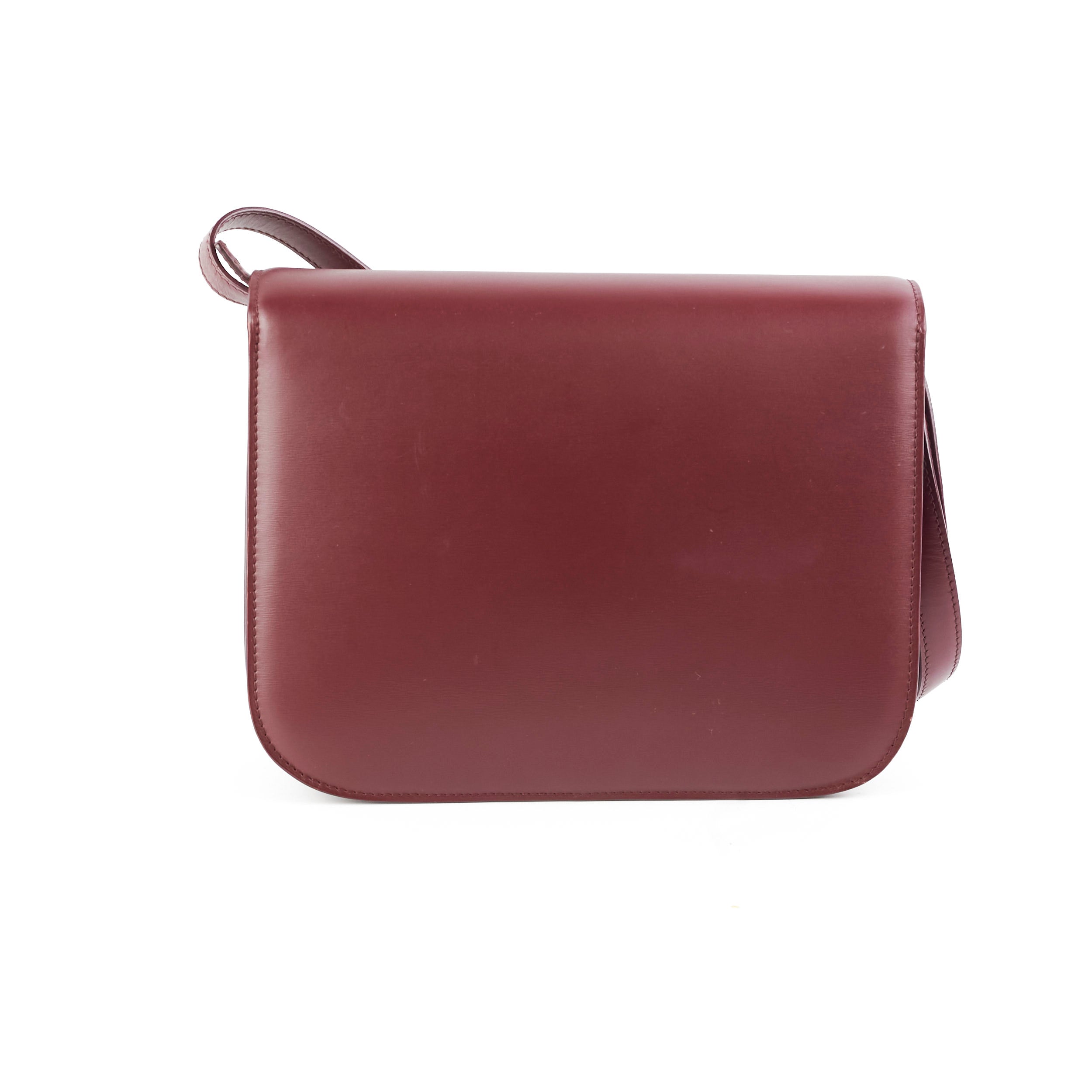 Celine Medium Box Burgundy Leather Crossbody Bag for Women | Luxury Designer Shoulder Purse | Perfect for Work, Travel & Evening Out