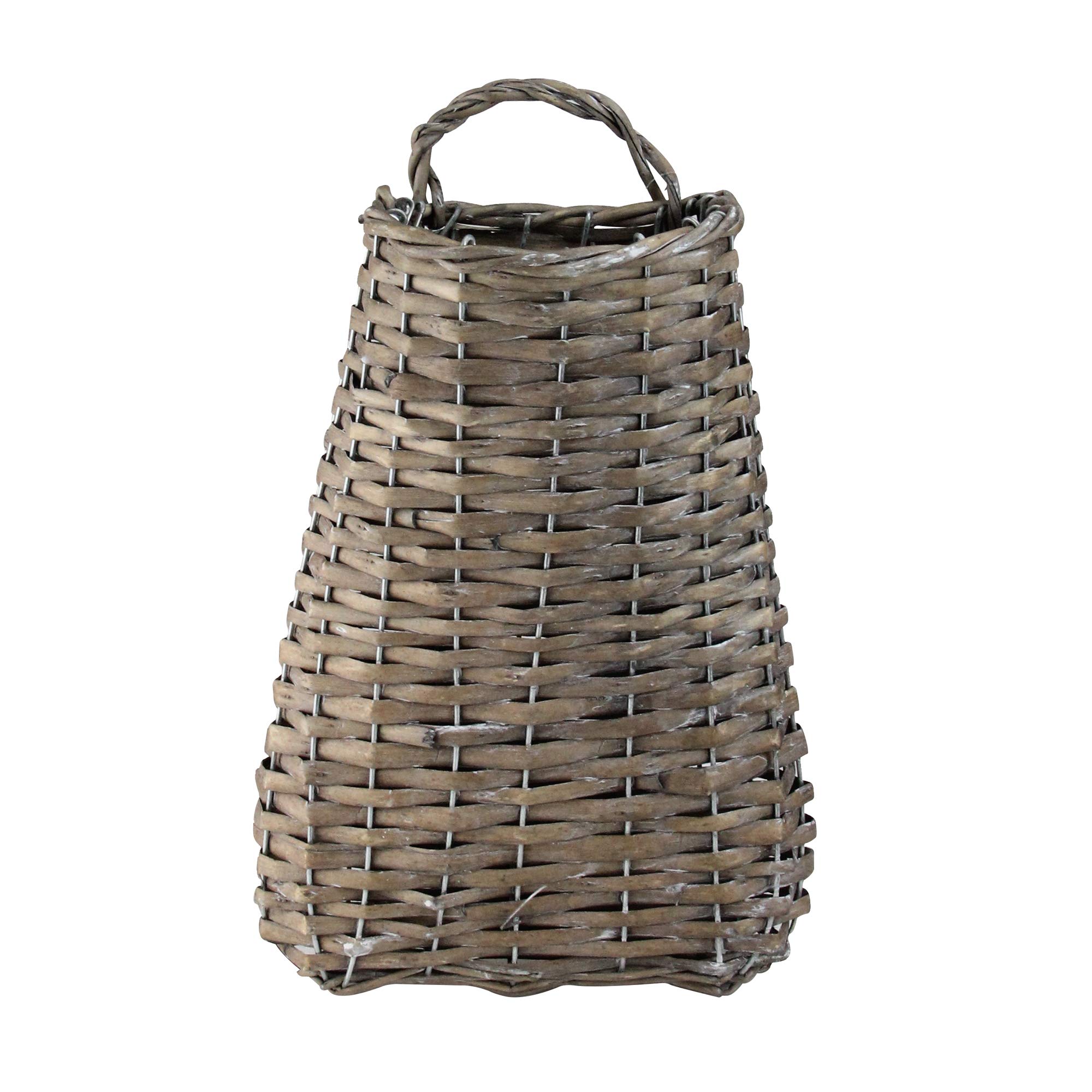 Melrose Pack of 6 Country Rustic Brown Willow Woven Hanging Baskets - 13.5 Inch Decorative Wall Baskets for Home, Kitchen, Bathroom & Farmhouse Decor