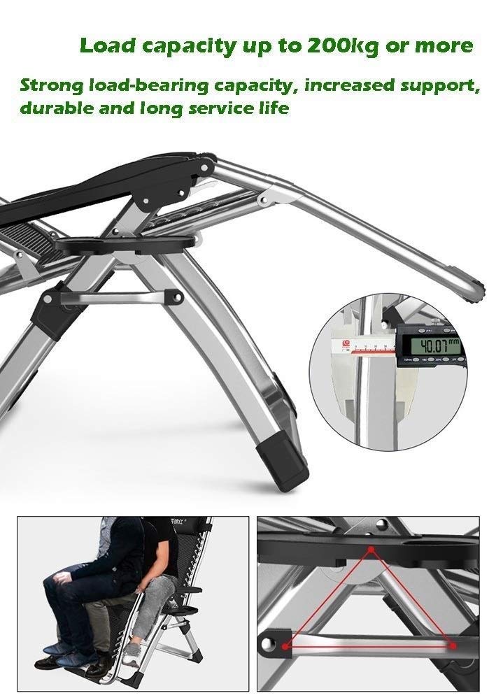 Premium Folding Zero Gravity Chair - Heavy Duty 200kg Capacity, Adjustable Sun Lounger & Recliner for Outdoor Relaxation - Perfect for Beach, Patio, Garden, Camping & Backyard - Includes Comfortable Brown Cushions (Portable & Space-Saving Design)