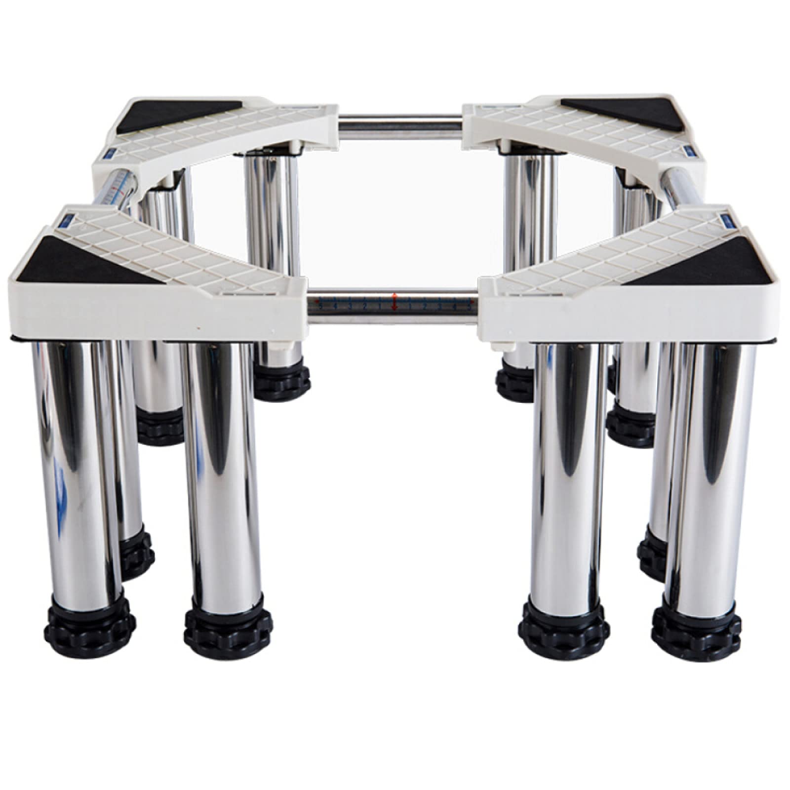 JXWANG Adjustable Washer and Dryer Pedestal with 12 Strong Feet - Stainless Steel Refrigerator Platform Base (20cm) for Laundry Room & Appliance Stability | Perfect for Small Spaces & Mobile Homes