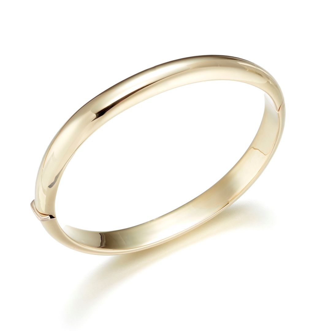 8mm Gold Hinged Bangle Bracelet for Women - Elegant Solid 14K Gold Plated Cuff Bangle - Perfect for Parties, Weddings & Everyday Wear
