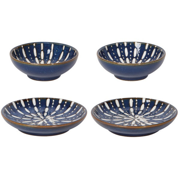Danica Heirloom Pulse Pinch Bowls and Dipping Dishes Set of 4 - Elegant Small Serving Bowls for Spices, Nuts, Sauces, and Appetizers - Perfect for Dining, Entertaining, and Kitchen Decor