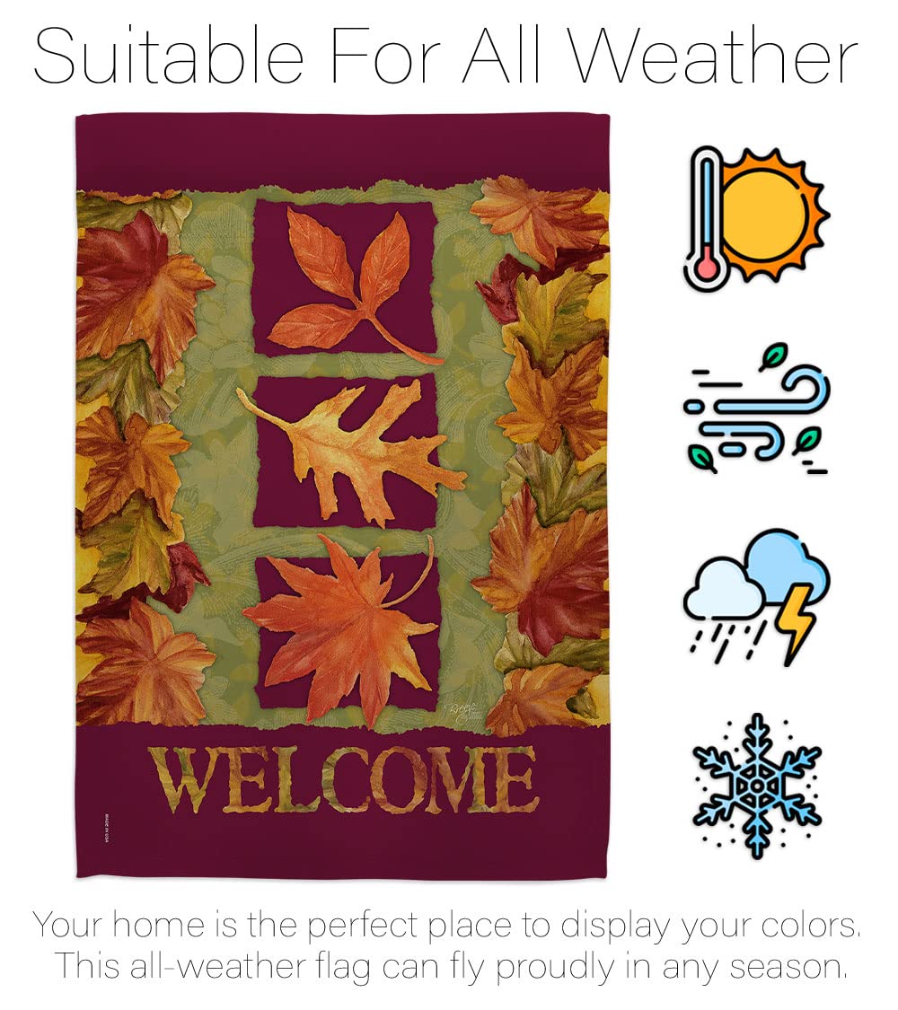Breeze Decor Fall Harvest Vertical Kit - 3 Leaves Autumn Decor for Home & Garden