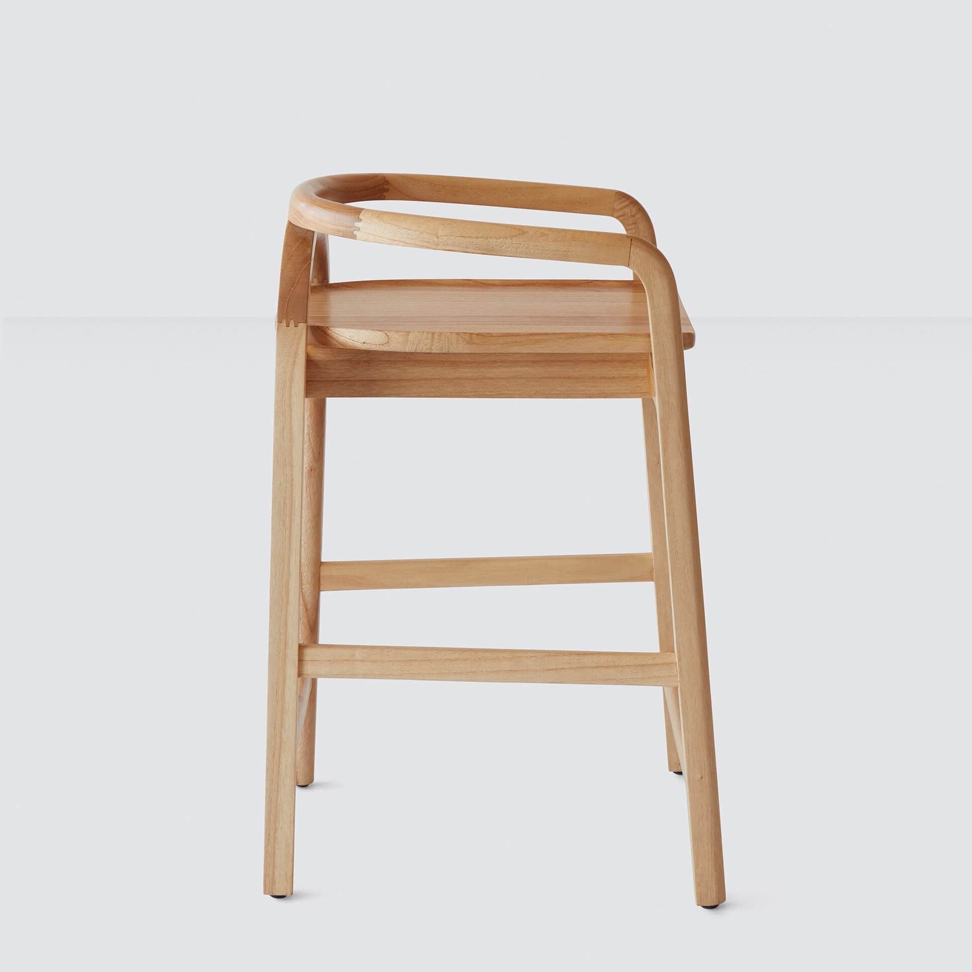 Meru Counter Stool with Mindi Wood - Modern Bar Stools for Kitchen Island, Breakfast Nook & Home Decor - Adjustable Height & Comfortable Seating