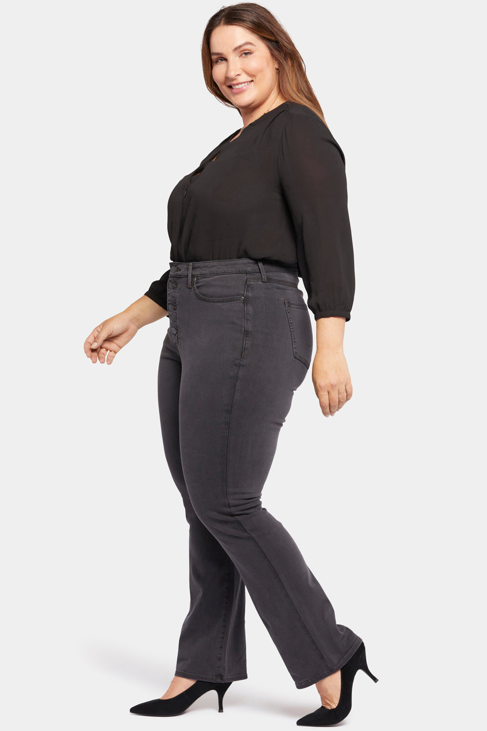 Barbara Bootcut Jeans for Women - Plus Size Stretch Denim Pants (Sierra Wash) | Comfortable & Stylish for Casual Wear & Office Outfits
