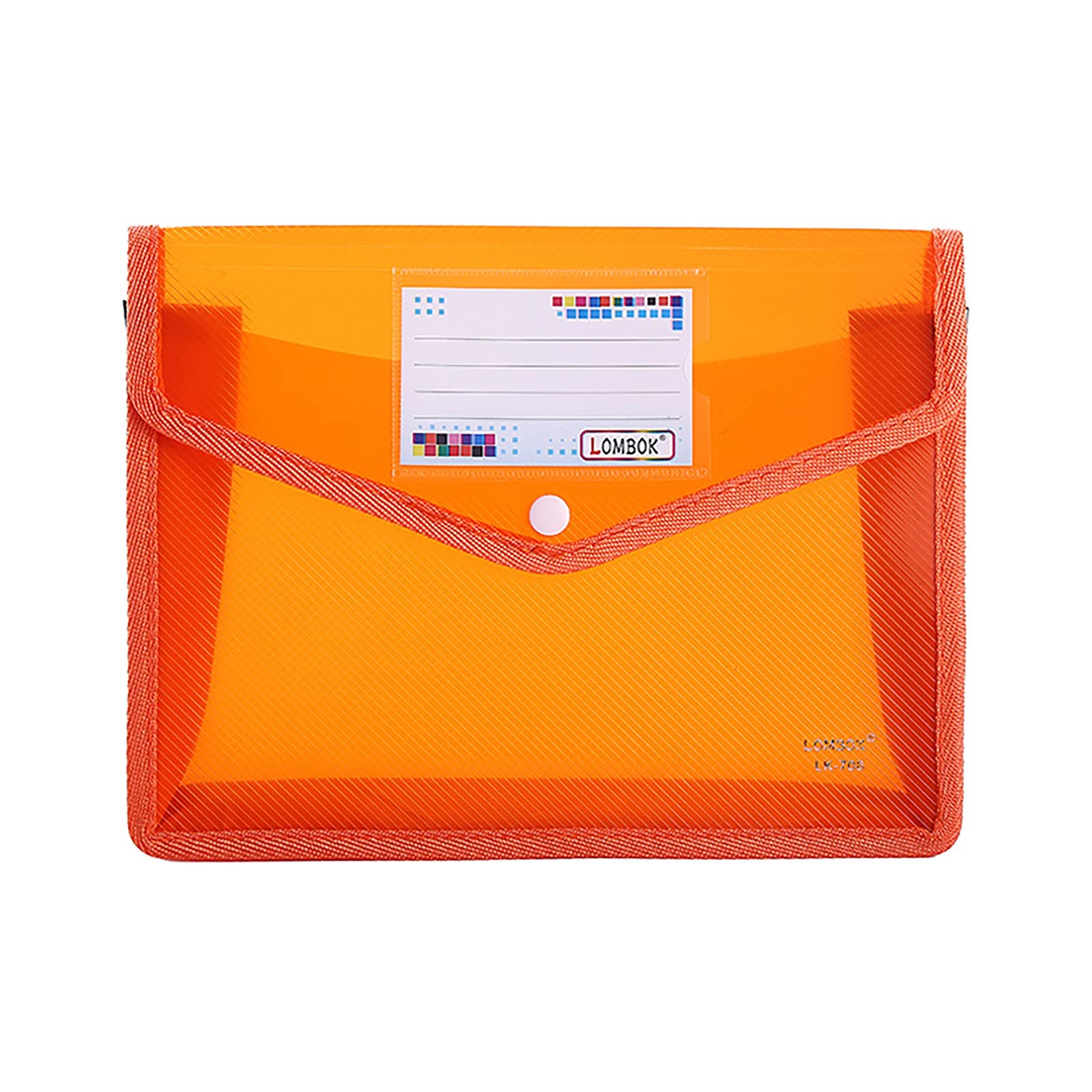 Waterproof Snap Document Folder - Expanding File for Office & Stationery | Cute Women's Desk Organizer (Orange)