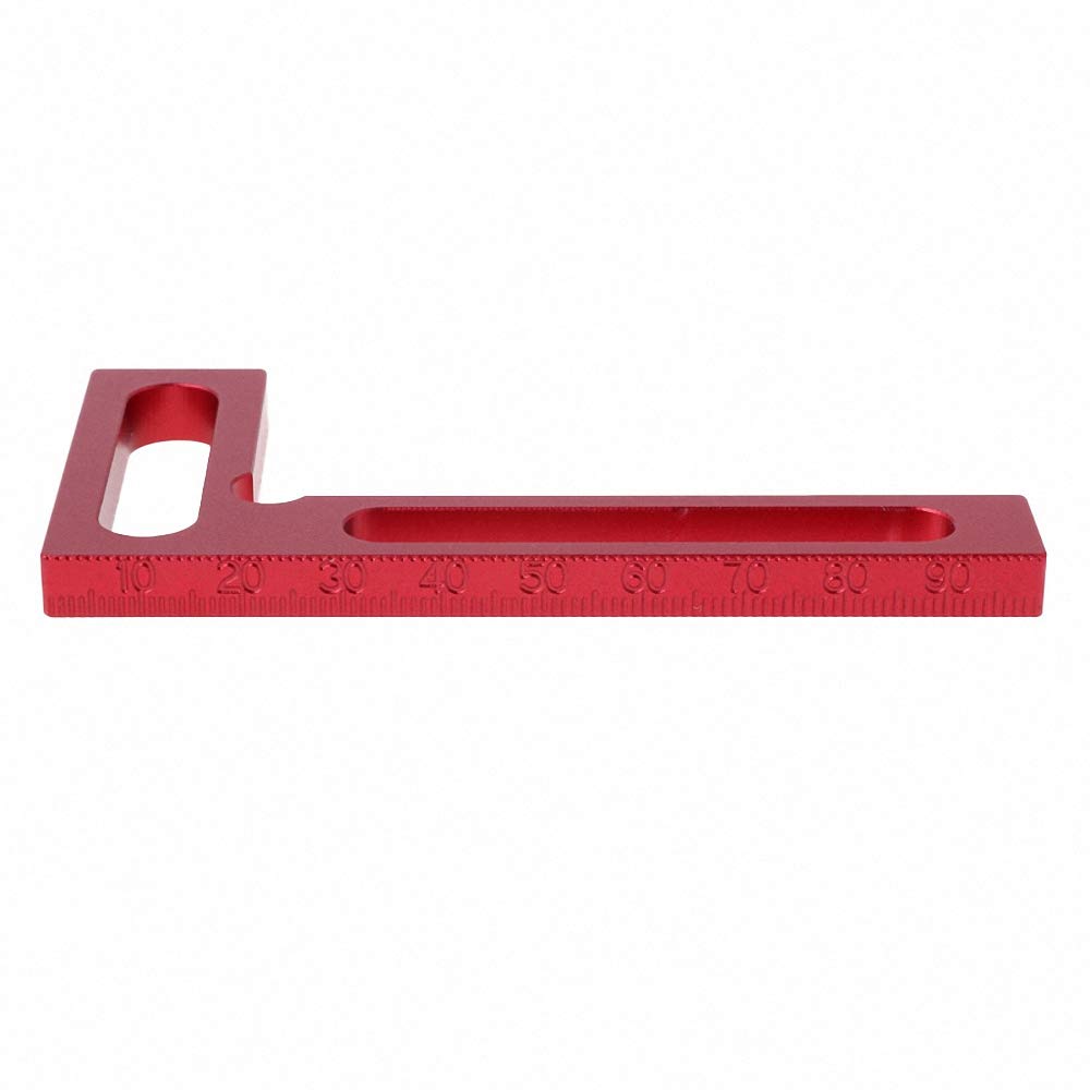 1Pc 100mm Aluminum Alloy Right Angle Precision Measuring Ruler - Mini Clamping Square for Woodworking, Metalworking & DIY Projects