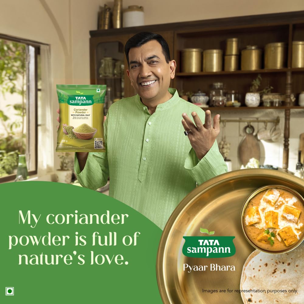 Organic Tata Sampann Coriander Powder (Dhania) 100g - Premium Ground Cilantro with Natural Oils for Cooking, Indian Cuisine & Spice Blends | Gluten-Free & Vegan-Friendly Seasoning for Curries, Soups & Marinades