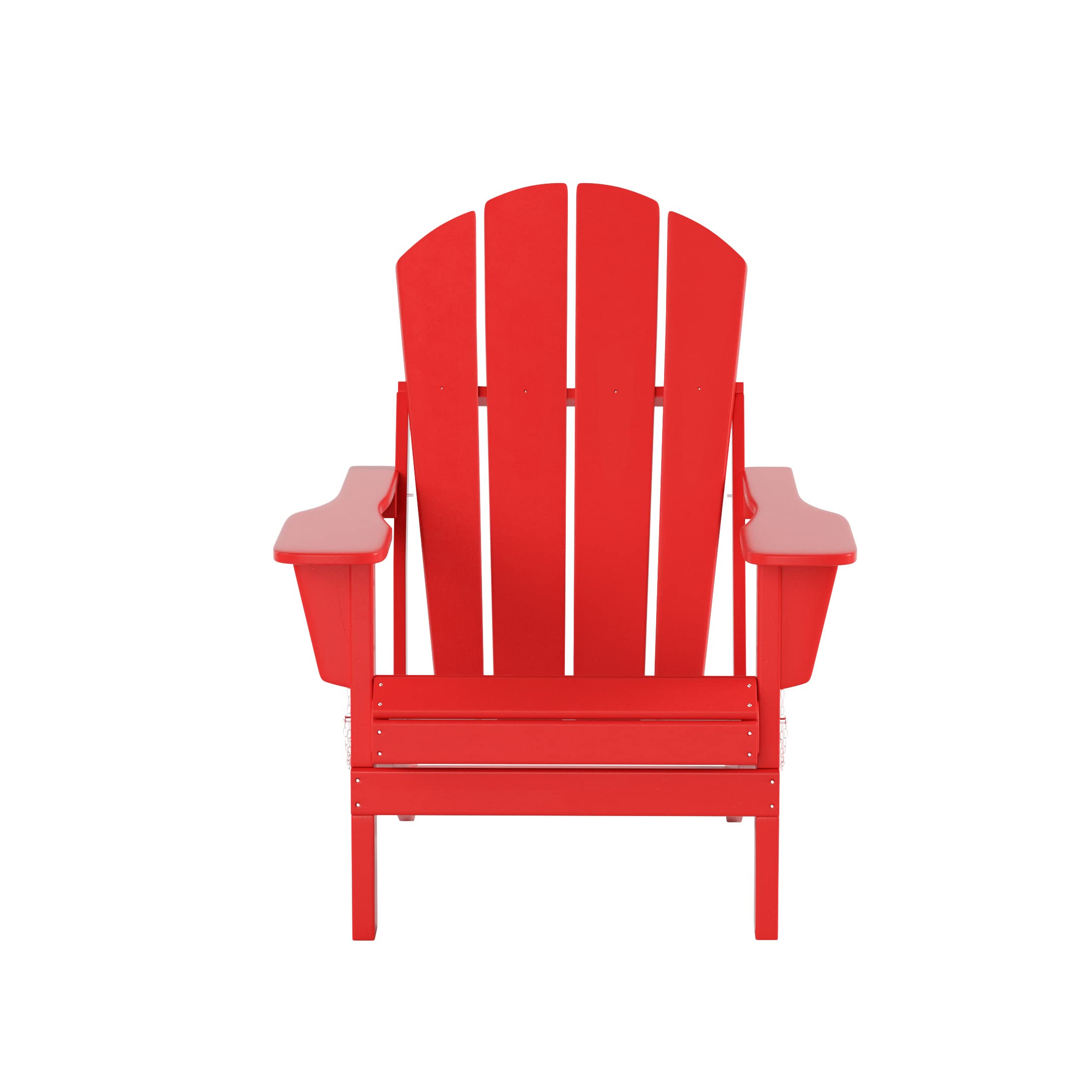 WO Home Furniture 2-Piece Adirondack Chair and Side Table Set - Outdoor Folding Chairs with Weatherproof & UV Resistant Design for Lawn, Garden, Bonfire, Balcony, Patio (Red) - Perfect for Relaxing and Entertaining Outdoors