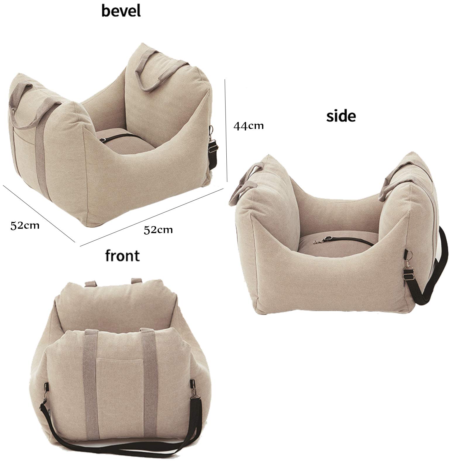 2 in 1 Dog Car Seat & Pet Carrier Bag - Portable Puppy Booster Seat with Storage Pocket, Safety Leash & Washable Cover - Dual Use for Car Travel & Home Comfort - Perfect for Road Trips, Vet Visits & Daily Commutes