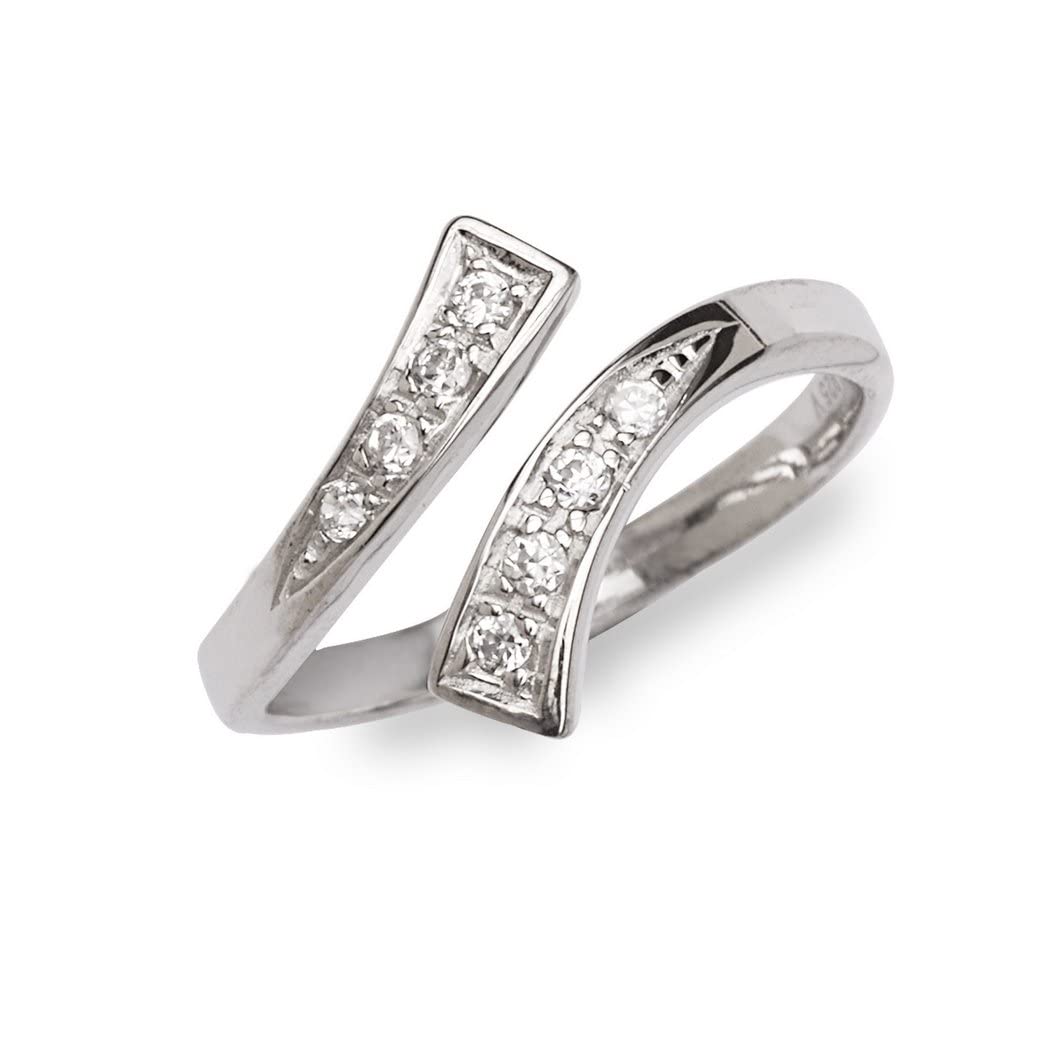 10K Gold Simulated Diamond Adjustable Toe Ring for Women - Boho Beach Foot Jewelry - Non-Tarnish, Size 10mm x 15mm - Perfect for Summer Vacations, Beach Weddings & Pedicure Days