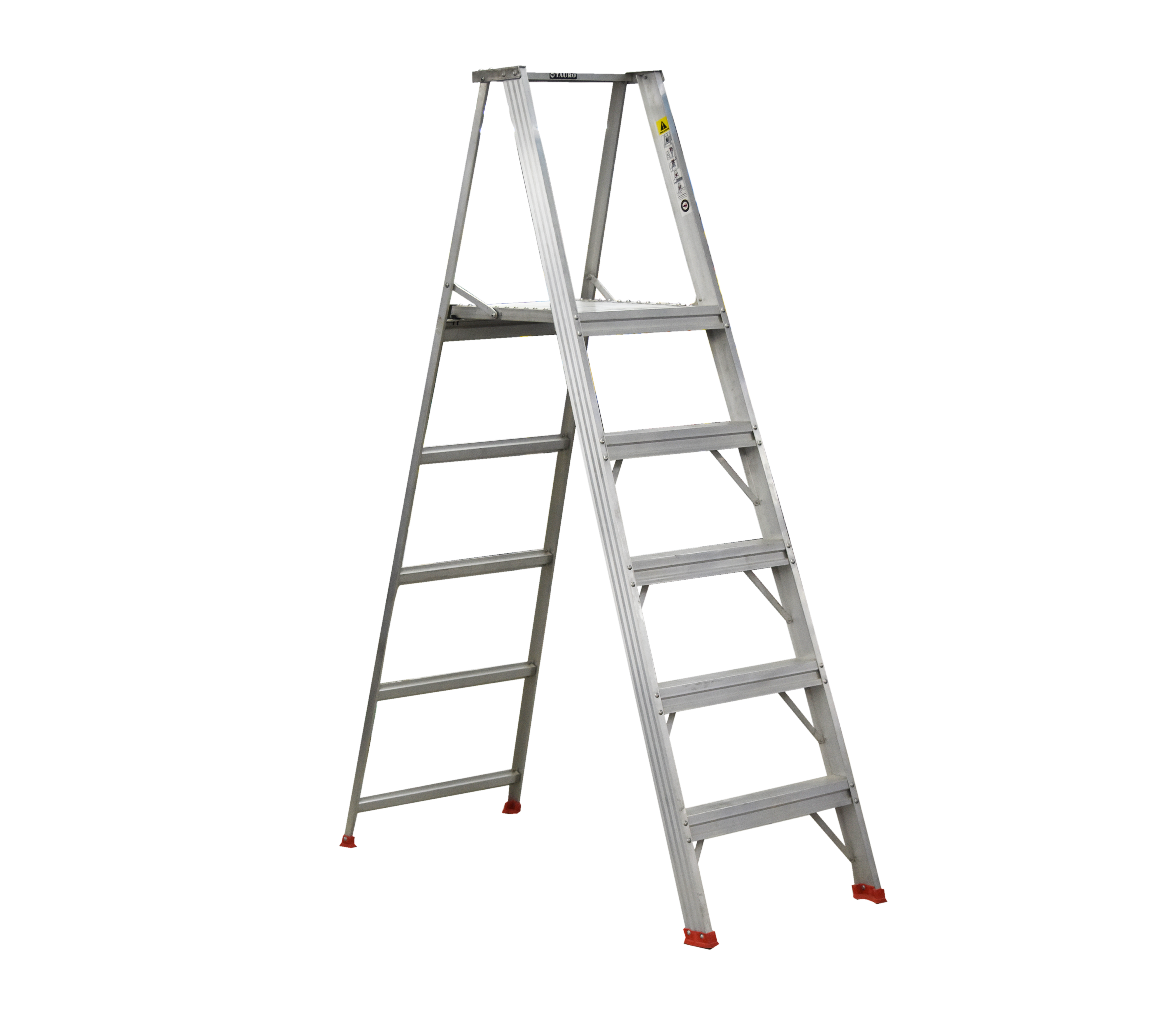 Taurus Aluminum Platform Ladder - Heavy Duty, Lightweight & Foldable for Home, Garage, and Construction Use
