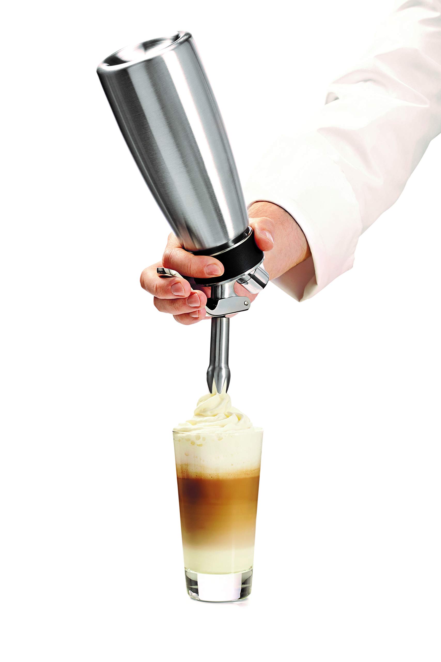 iSi Cream Profi Whip 1 Pint Stainless Steel Whipped Cream Dispenser - Professional 4-5x Volume Expansion, Dishwasher Safe, Perfect for Coffee, Desserts & Cold Food Preparation - Essential Kitchen Tool for Baristas, Bakers & Home Chefs