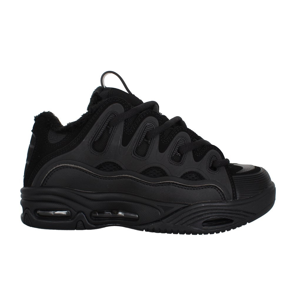 OSIRIS D3 2001 Skate Shoes - Black/Black/Shearling - High-Performance Sneakers for Skateboarding & Streetwear Fashion