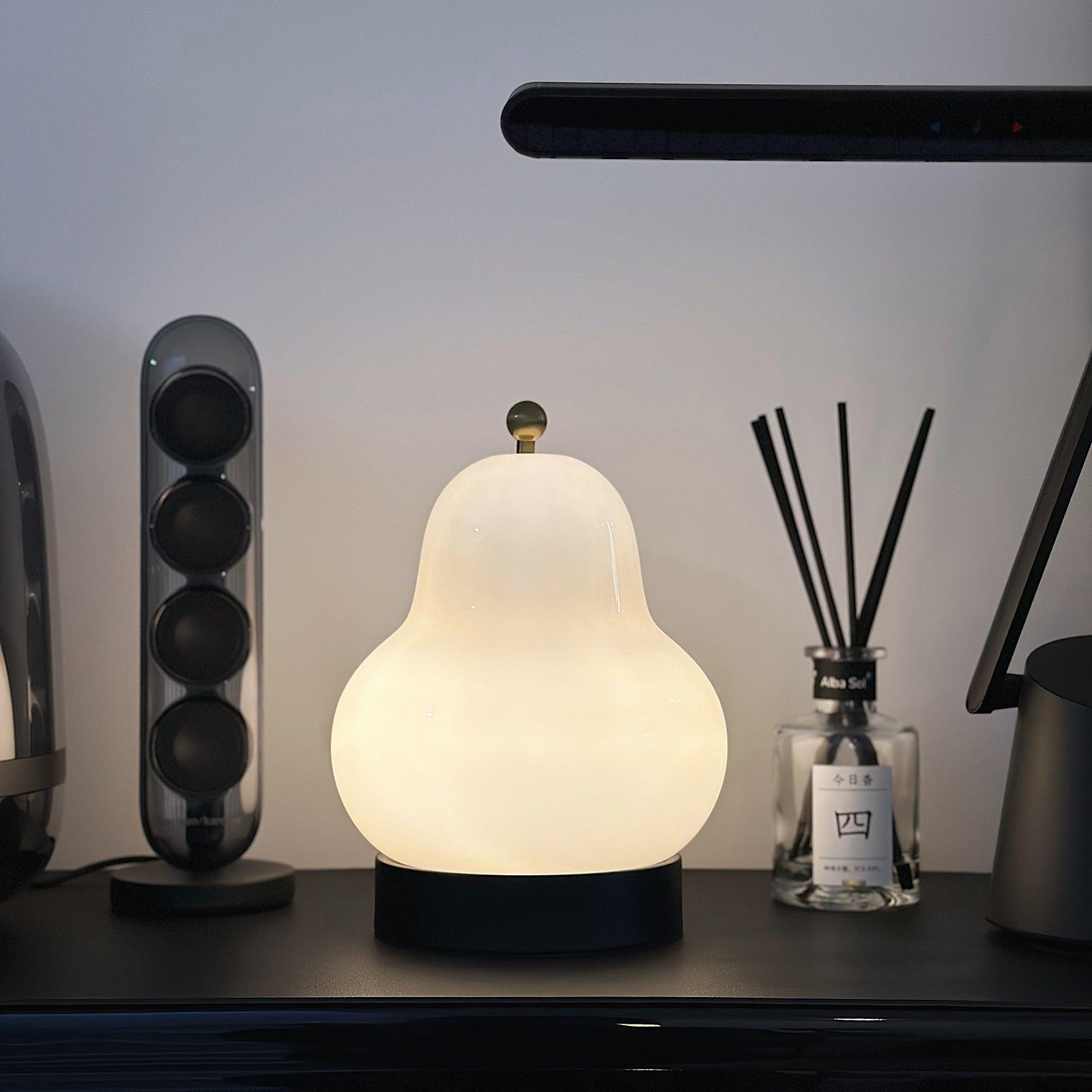 Pear Rechargeable LED Table Lamp with Built-in Battery - Perfect for Bedroom, Office, and Reading Nook Lighting