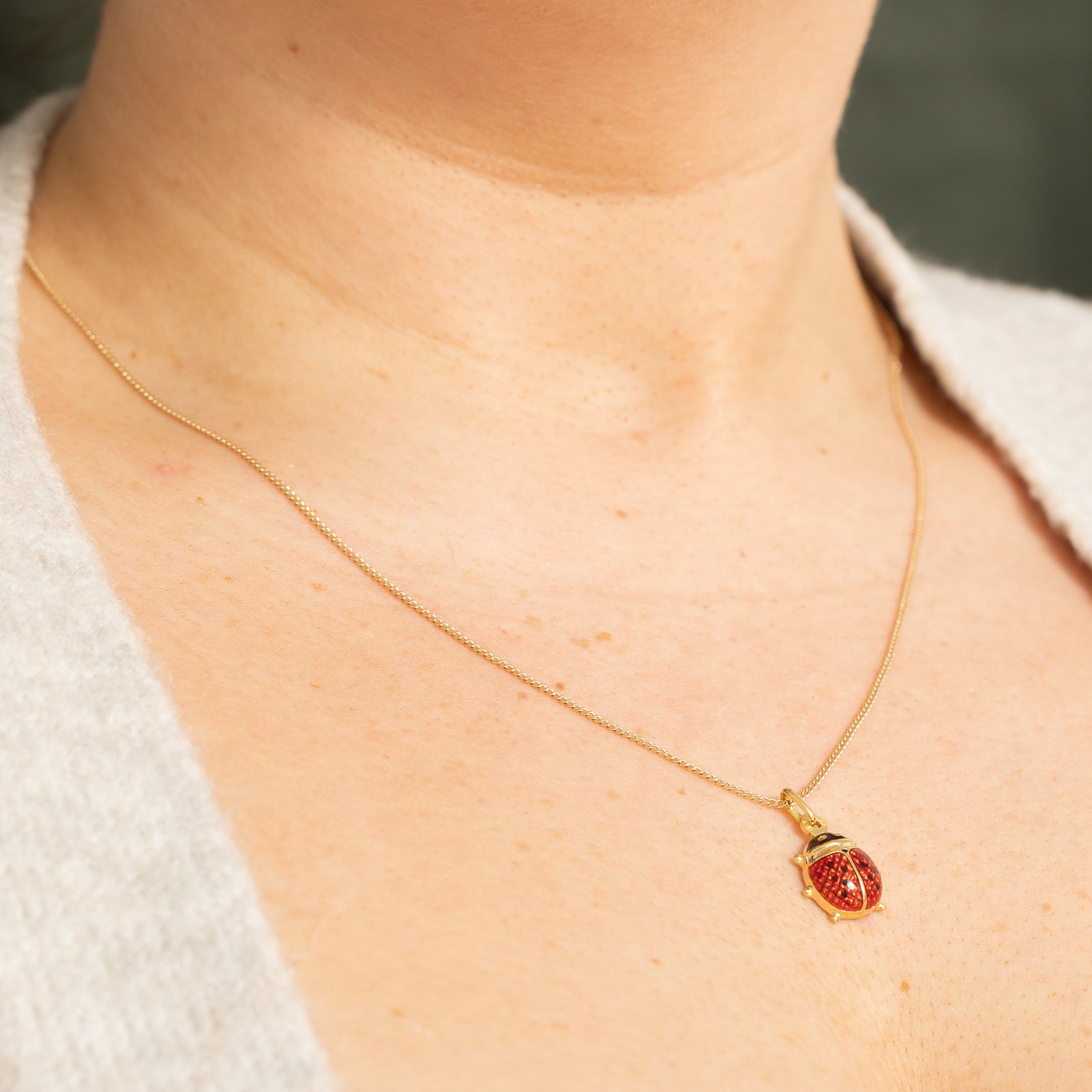 Italian 14k Yellow Gold Ladybug Charm Pendant Necklace - Elegant Jewelry Gift for Women, Girls | Perfect for Birthdays, Anniversaries & Everyday Wear
