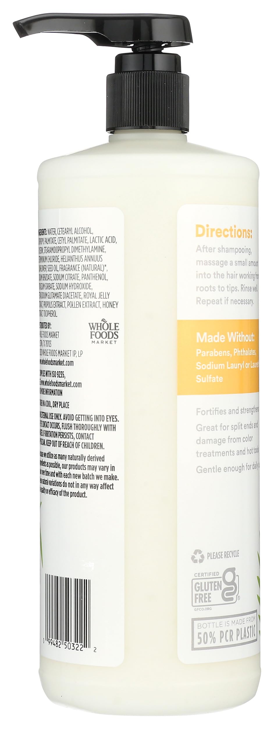 365 by Whole Foods Market Coconut & Honey Strength & Vitality Conditioner 32oz - Nourishing Hair Treatment for Dry, Damaged Hair - Perfect for Daily Use & Salon-Quality Results at Home
