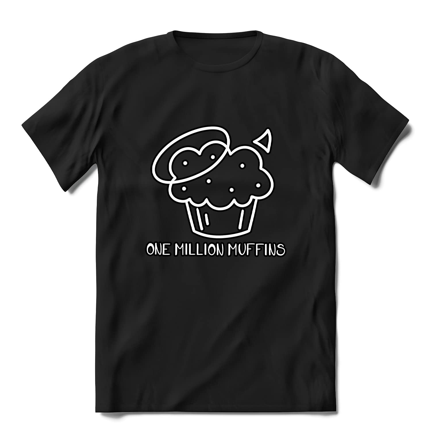 Badboyhalo Merch - 1 Million Muffins T-Shirt for Youth, Kids, Men & Women | Unisex Graphic Tee | DMN-Gift Black | Perfect for Gaming Fans & Streamer Merch Collectors