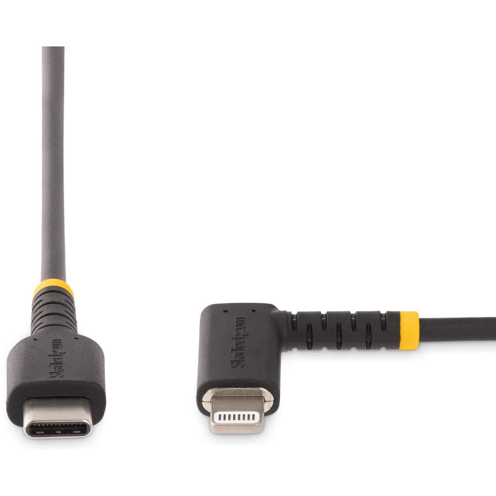 StarTech.com 3ft (1m) MFi Certified USB-C to Lightning Cable - Heavy Duty Right Angle Charging Cord for iPhone 14/13/12/11/X/8 - Fast Charging & Sync - Durable for Travel, Car, Home & Office Use (RUSB2CLTMM1MR)