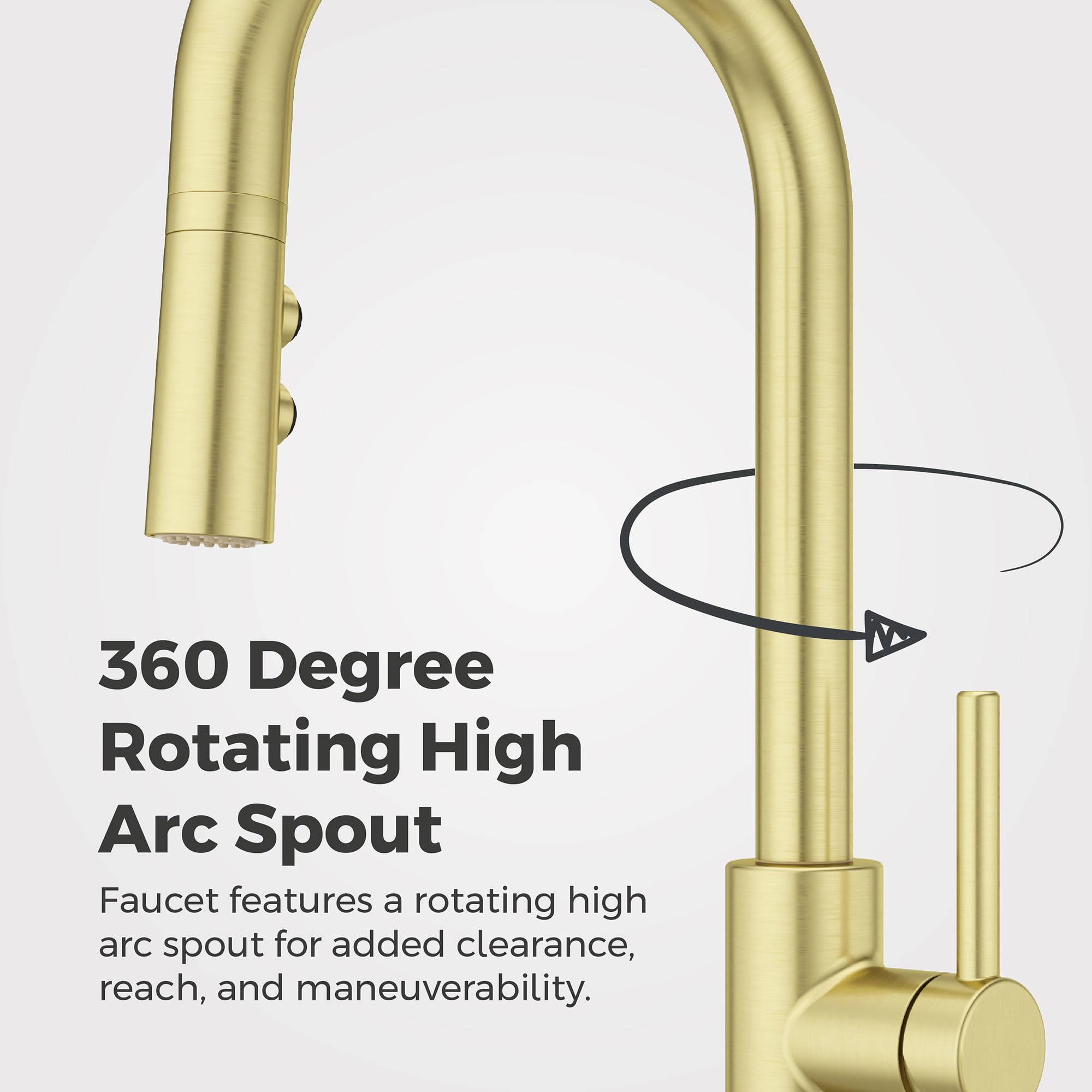 Pfister Zanna Single Handle High Arc Pull Down Kitchen Faucet with Soap Dispenser - Brushed Gold Finish (Model F5297ZNRBG) - Perfect for Modern Farmhouse & Contemporary Kitchen Sinks