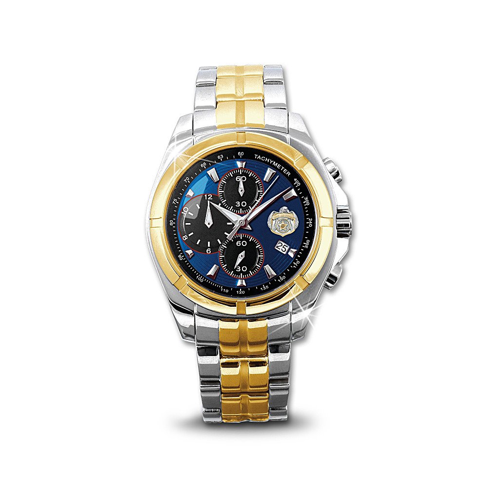 The Bradford Exchange For My Policeman Men's Watch - Premium Gift for Police Officers, First Responders & Law Enforcement - Perfect for Duty, Special Occasions & Everyday Wear