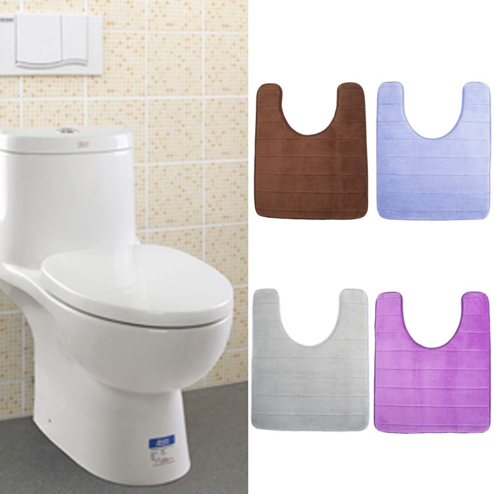 Premium Memory Foam Bath Mat - Non-Slip U-Shaped Bathroom Rug, Super Soft Toilet & Sink Mat for Bathroom Safety & Comfort - Perfect for Wet Floors, Shower Areas & Modern Bathroom Decor