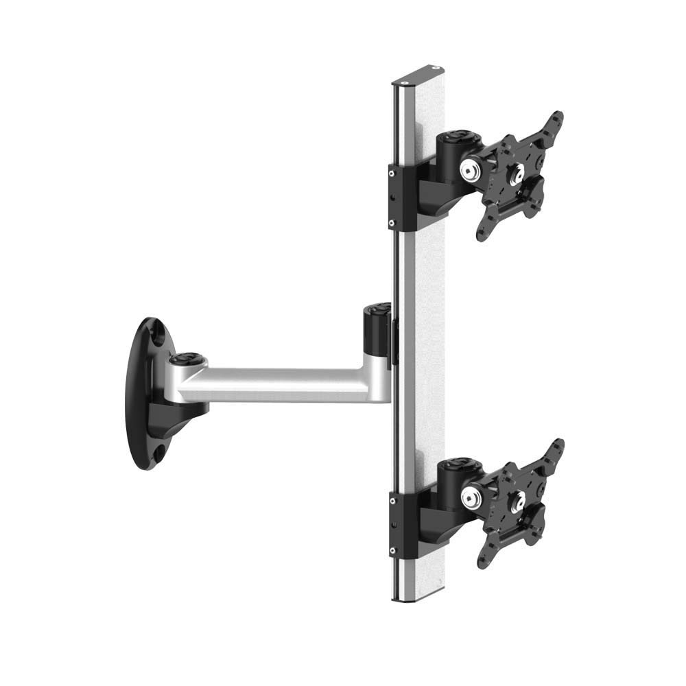 Dual Monitor Vertical Stand - Adjustable VESA Mount for 13-32 Inch Screens | Space-Saving Ergonomic Setup for Home Office & Gaming