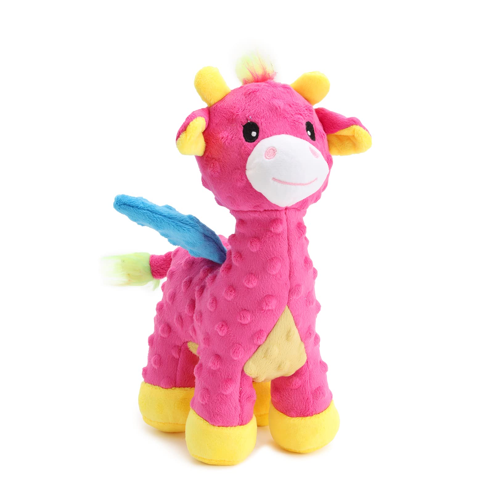Durable Plush Stuffed Dinosaur Dog Toy with Crinkle Paper & Squeaker - Chew Resistant Interactive Pet Toy for Small, Medium, Large Dogs and Puppies - Perfect for Indoor Play, Training Rewards, and Anxiety Relief