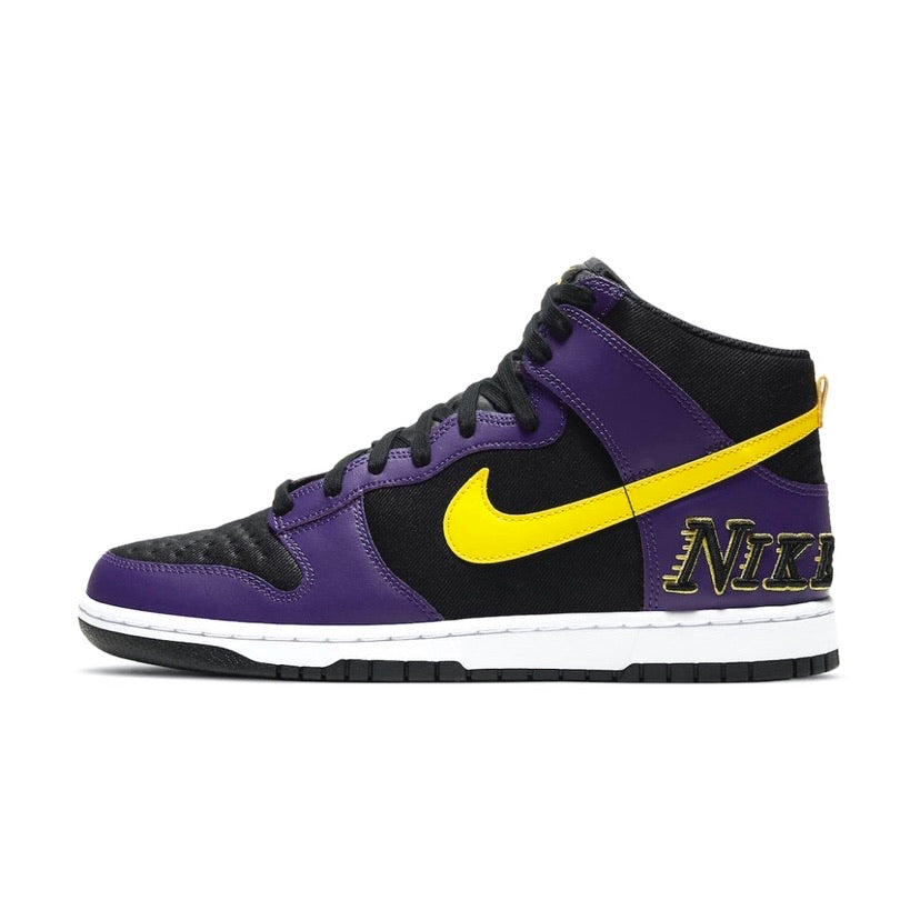 Nike Dunk High Lakers Embroidery Basketball Shoes - Purple & Gold Sneakers for Men & Women - Perfect for Streetwear, Casual Wear & Lakers Fans