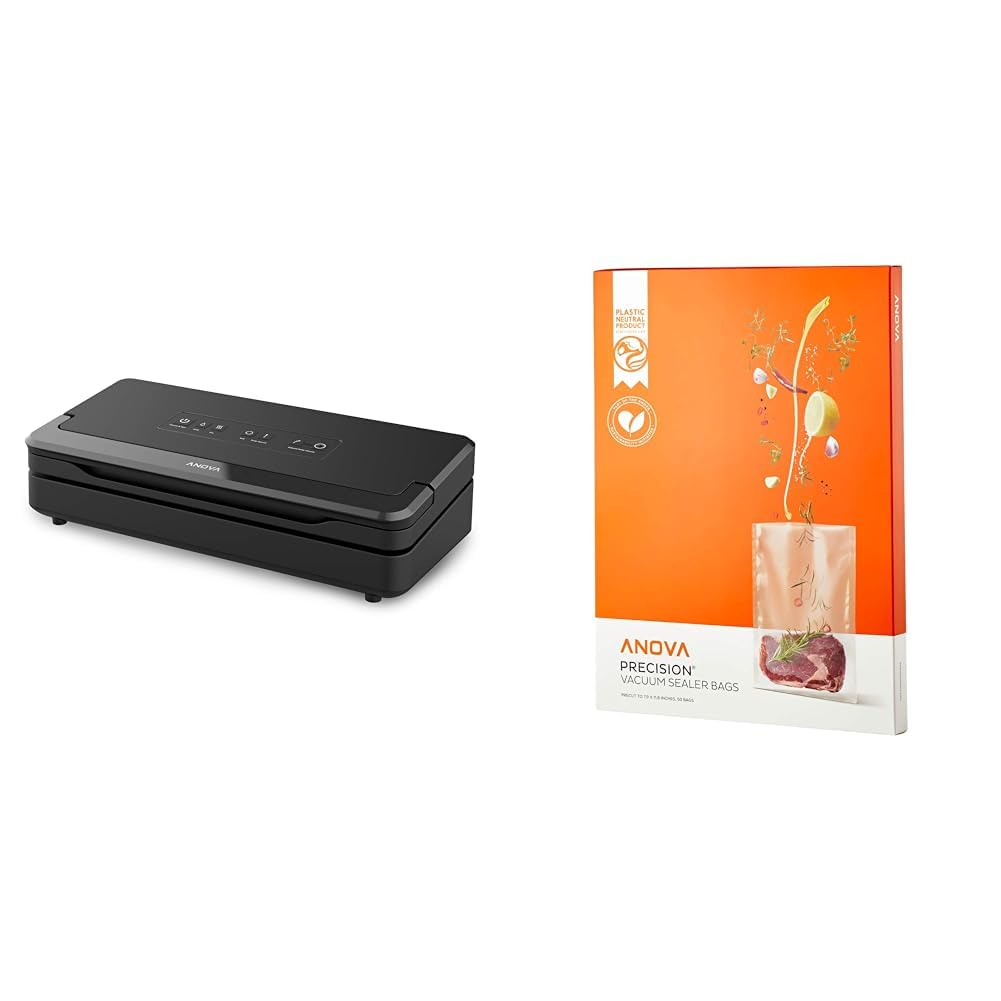 Anova Culinary Precision Vacuum Sealer Pro with 50 Bags - Sous Vide Machine Accessory for Home Kitchen, Food Preservation & Meal Prep | Perfect for Vacuum Sealing Meat, Fish & Vegetables