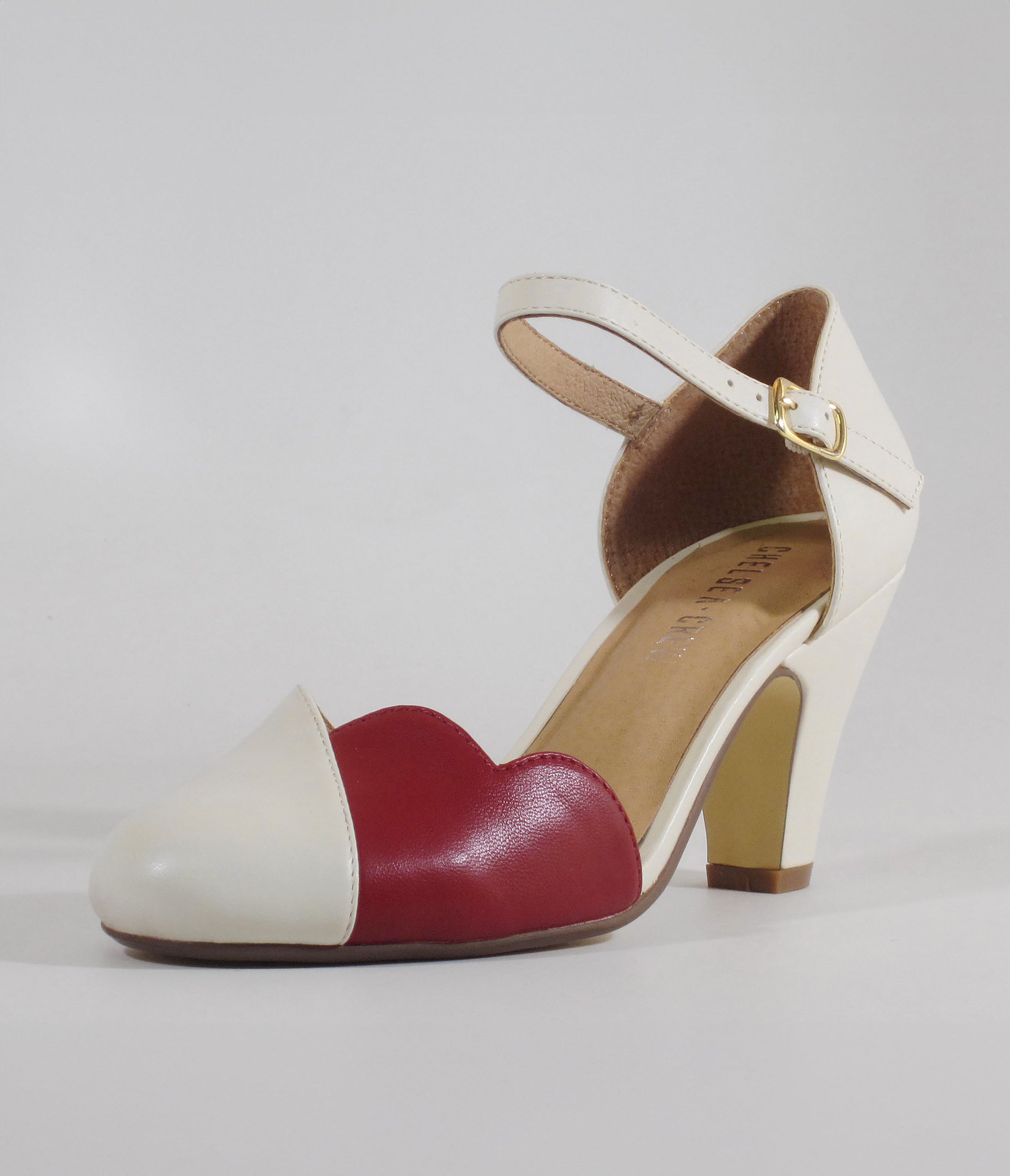 Chelsea Crew Red & Bone Lover Pumps - Women's Fashion High Heels for Parties, Weddings & Date Nights | Stylish Dress Shoes for Women