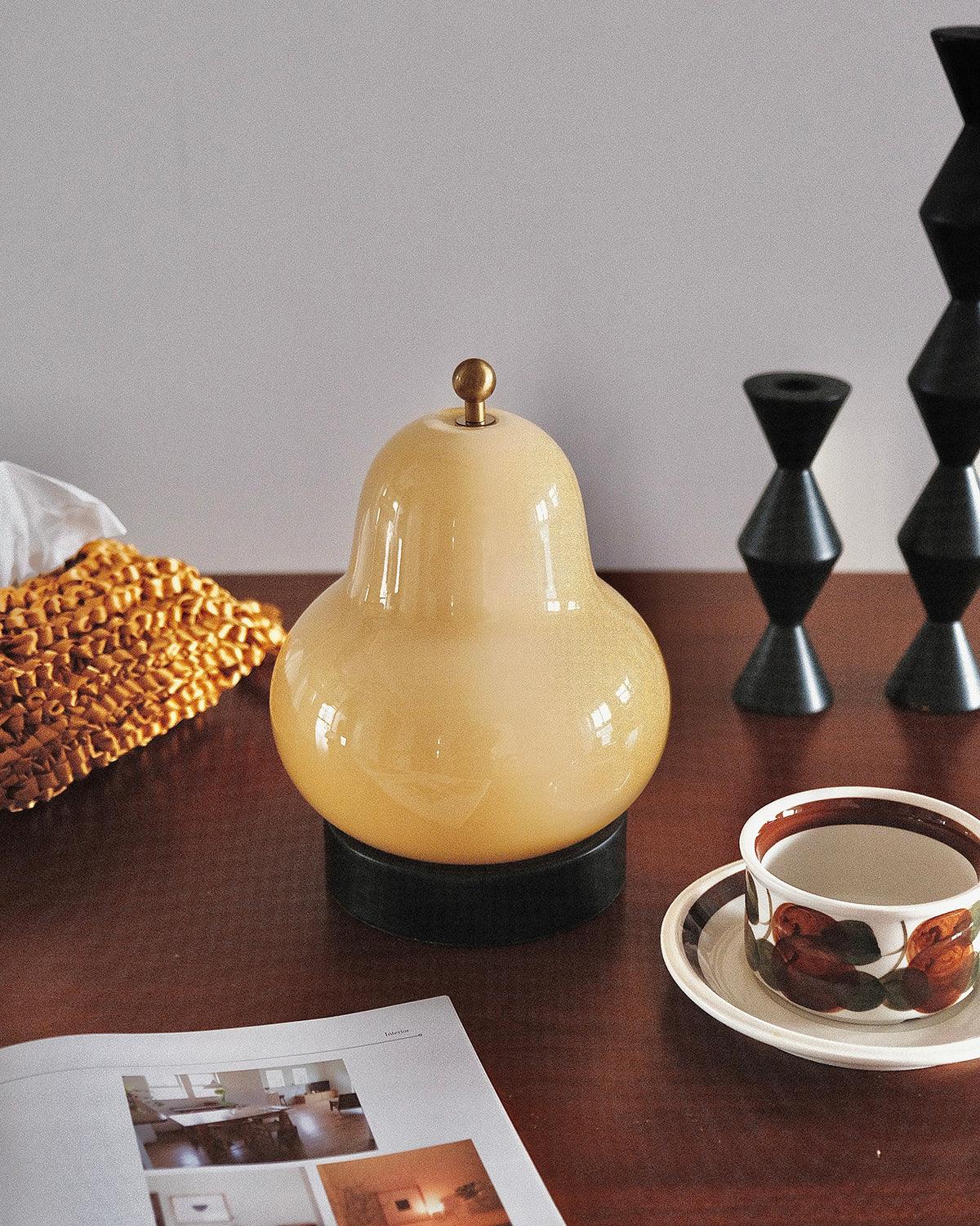 Pear Rechargeable LED Table Lamp with Built-in Battery - Perfect for Bedroom, Office, and Reading Nook Lighting