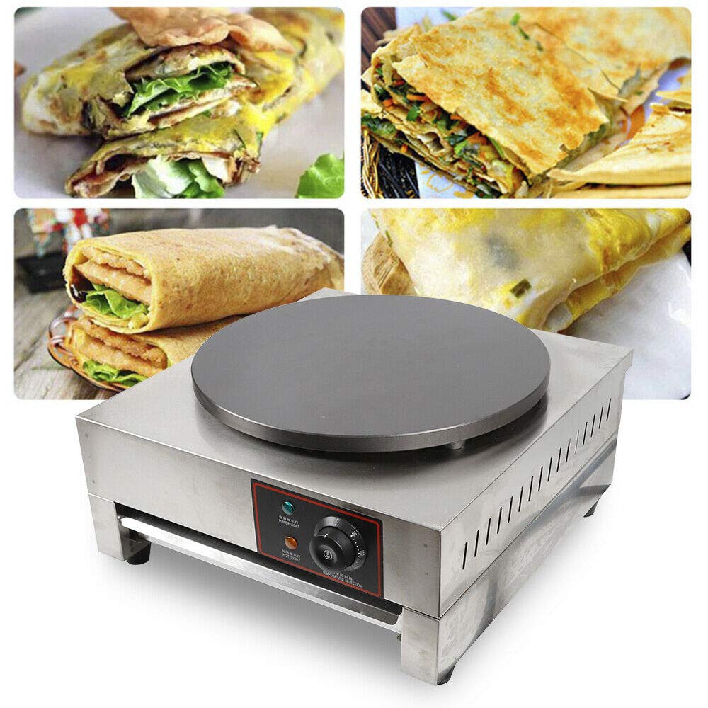 Gdrasuya10 16-Inch Commercial Electric Crepe Maker Machine - 2.8KW Nonstick Pancake Baker for Restaurants & Catering - Perfect for Breakfast Buffets, Food Trucks, and Home Cooking