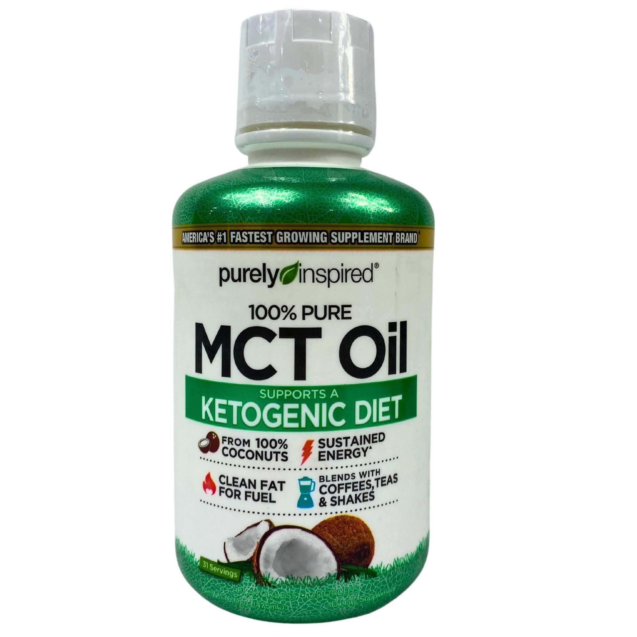 Purely Inspired 100% Pure MCT Oil - 16oz Bottle (30 Pack) | 31 Servings Per Bottle | Keto & Paleo Diet Friendly | Supports Energy & Focus | Perfect for Coffee, Smoothies & Cooking