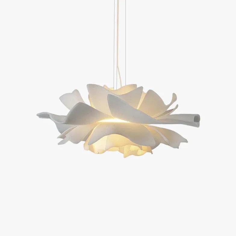 Elegant White Flower-Shaped Pendant Light for Dining Room - Perfect for Kitchen Island, Breakfast Nook & Farmhouse Decor