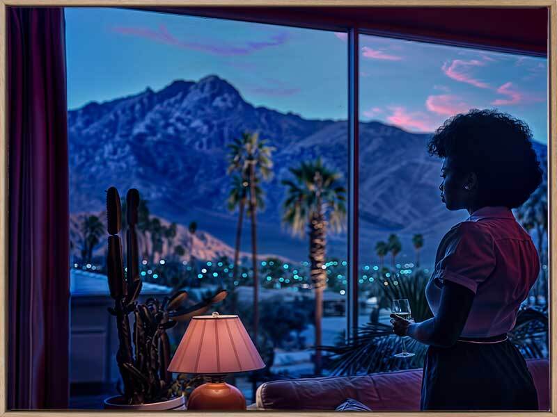 Palm Springs Evening Landscape Canvas Art Print - Desert Sunset Wall Decor for Living Room, Bedroom & Office
