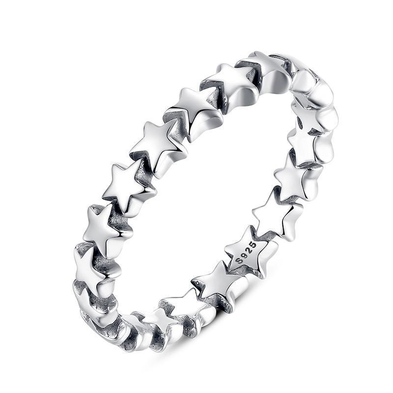 925 Sterling Silver Stars Ring for Women - Elegant Stackable Zodiac Jewelry for Everyday Wear & Gift Giving