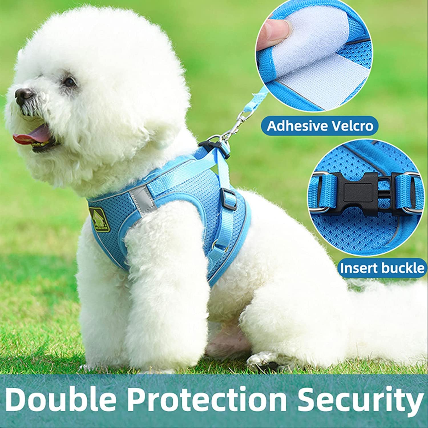 No-Pull Adjustable Reflective Dog Harness & Leash Set for Small & Medium Dogs - Breathable Soft Step-in Vest Harness for Puppies - Perfect for Outdoor Walking, Jogging & Night Safety (Black, Size S)