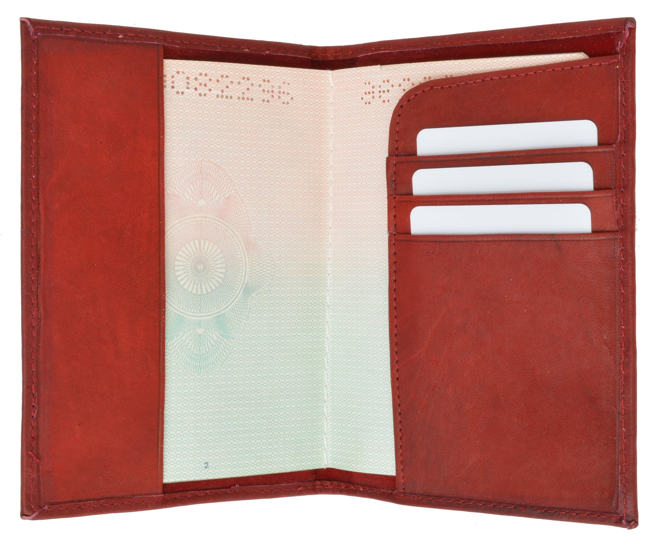 Premium MARSHAL Unisex Leather Travel Wallet Passport Cover - RFID Blocking, Multiple Card Slots (Red) - Ideal for International Travel, Business Trips & Daily Use