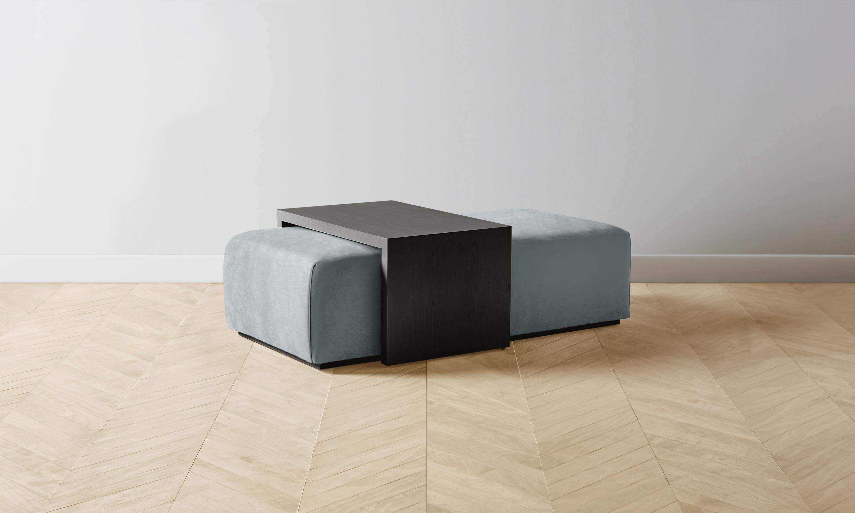 The Bowery Ottoman - Performance Velvet Seafoam Green Upholstered Footrest Stool for Living Room, Bedroom & Nursery | Modern Home Decor Accent Piece