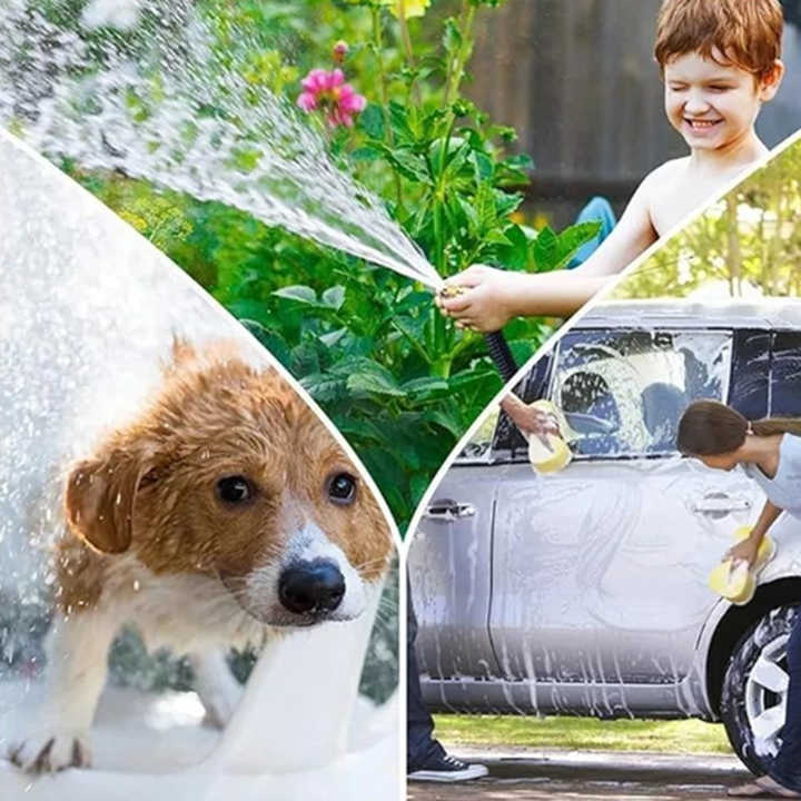 100FT Orange Expandable Garden Hose - Nozzle-Free High Pressure TPE Water Hose for Gardening, Car Washing, Outdoor Cleaning & Home Use